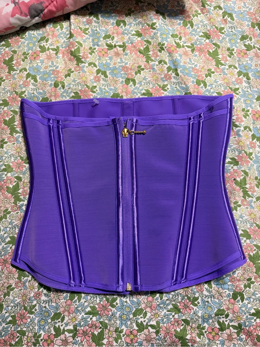 Sculpting Purple Waist Trainer Corset with Gold Hardware - Picture 4 of 4